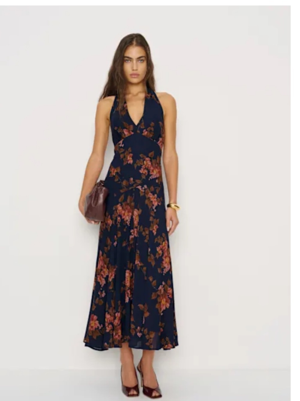 Reformation Briony Dress Blue - Size 2